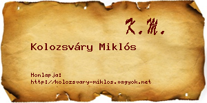 Kolozsváry Miklós névjegykártya