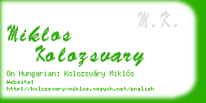 miklos kolozsvary business card